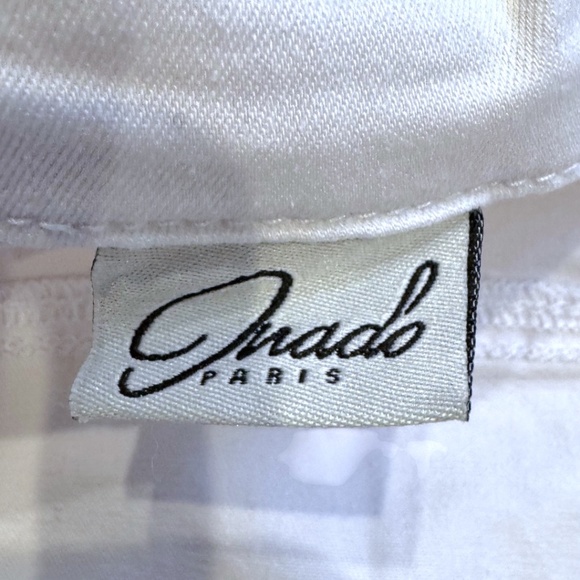 ONADO Paris White Denim Jacket with Lace Peplum & Sequins – Size L / 40 - Picture 6 of 11